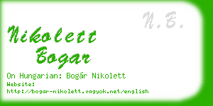 nikolett bogar business card