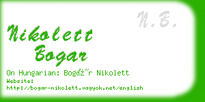 nikolett bogar business card